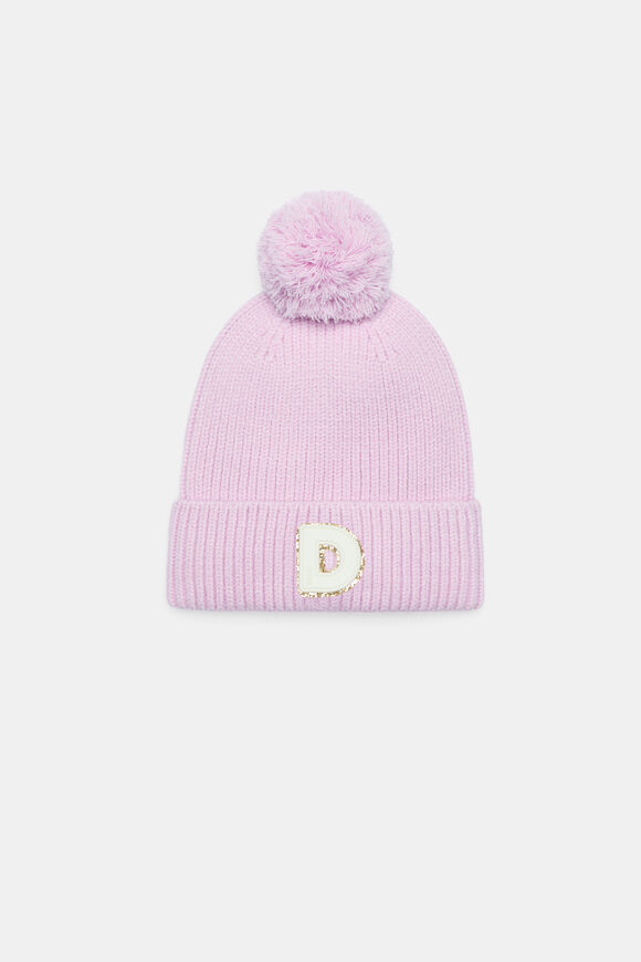 Glitter Initial Beanie  D  hi-res