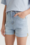 Cuffed Denim Shorts  Bleach Wash  hi-res