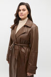 Leather Belted Trench Coat  Maple  hi-res