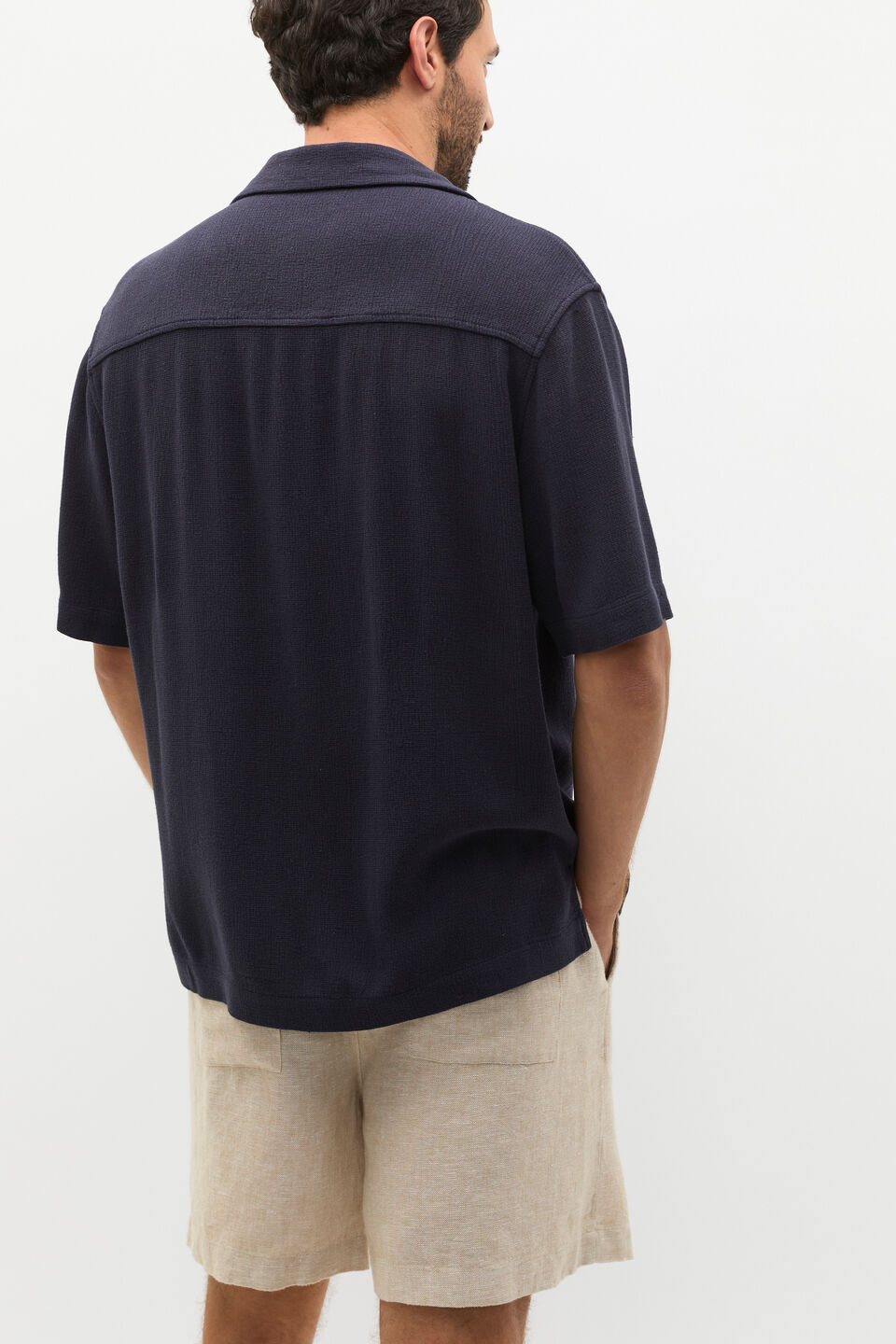 SS Textured Shirt  Midnight Blue