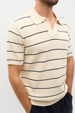 Stripe Knit Polo  Cream  hi-res