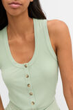 Rib Button Through Tank  Eucalyptus  hi-res