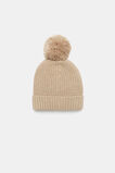 Knitted Pompom Beanie  Nutmeg Marle  hi-res