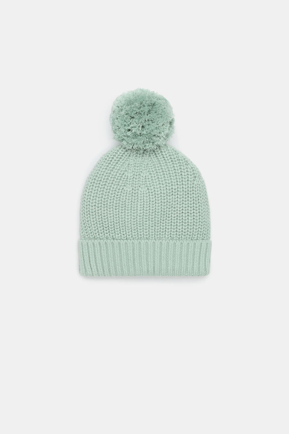 Knitted Pompom Beanie  Sage