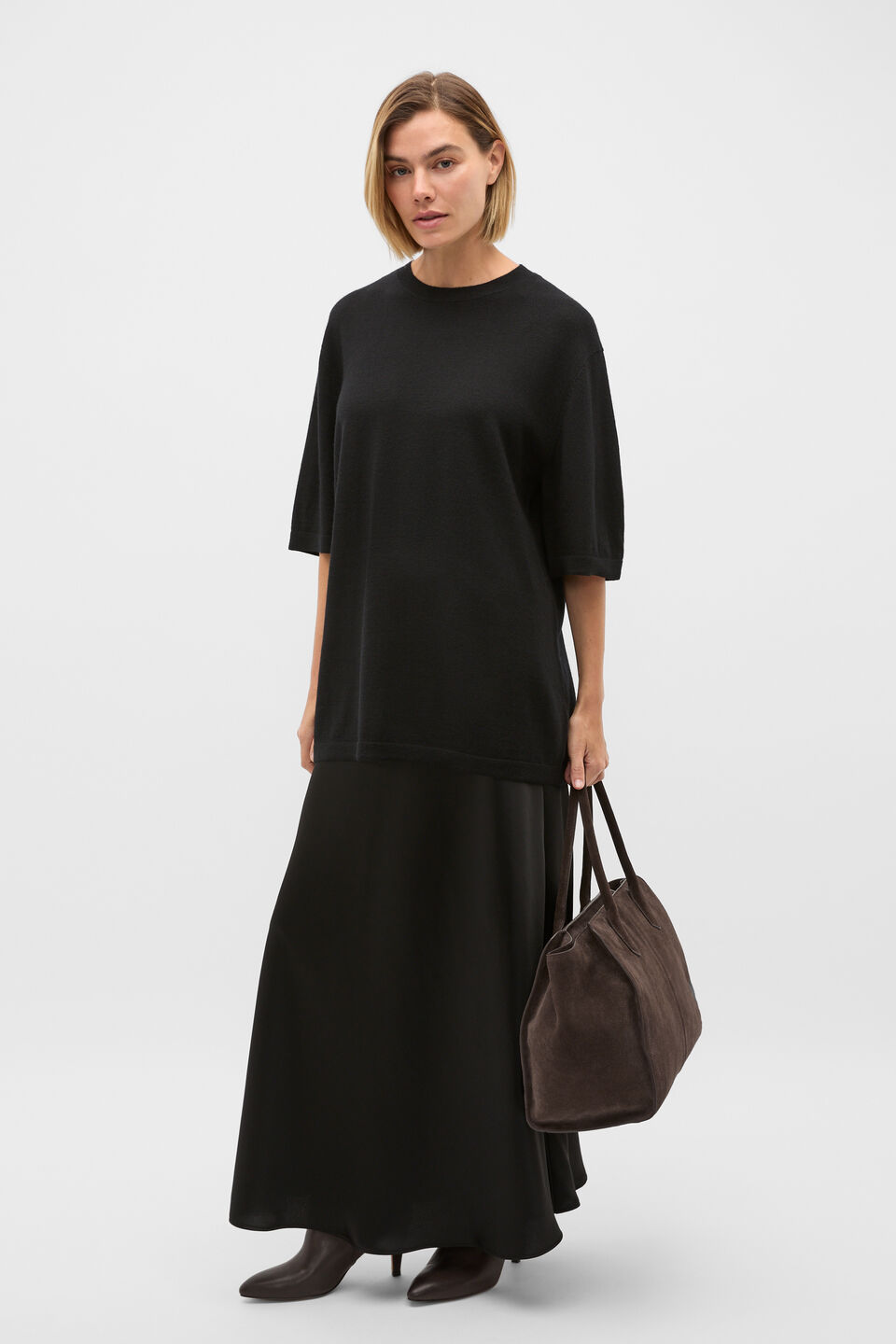 Australian Merino Oversized Tee  Black