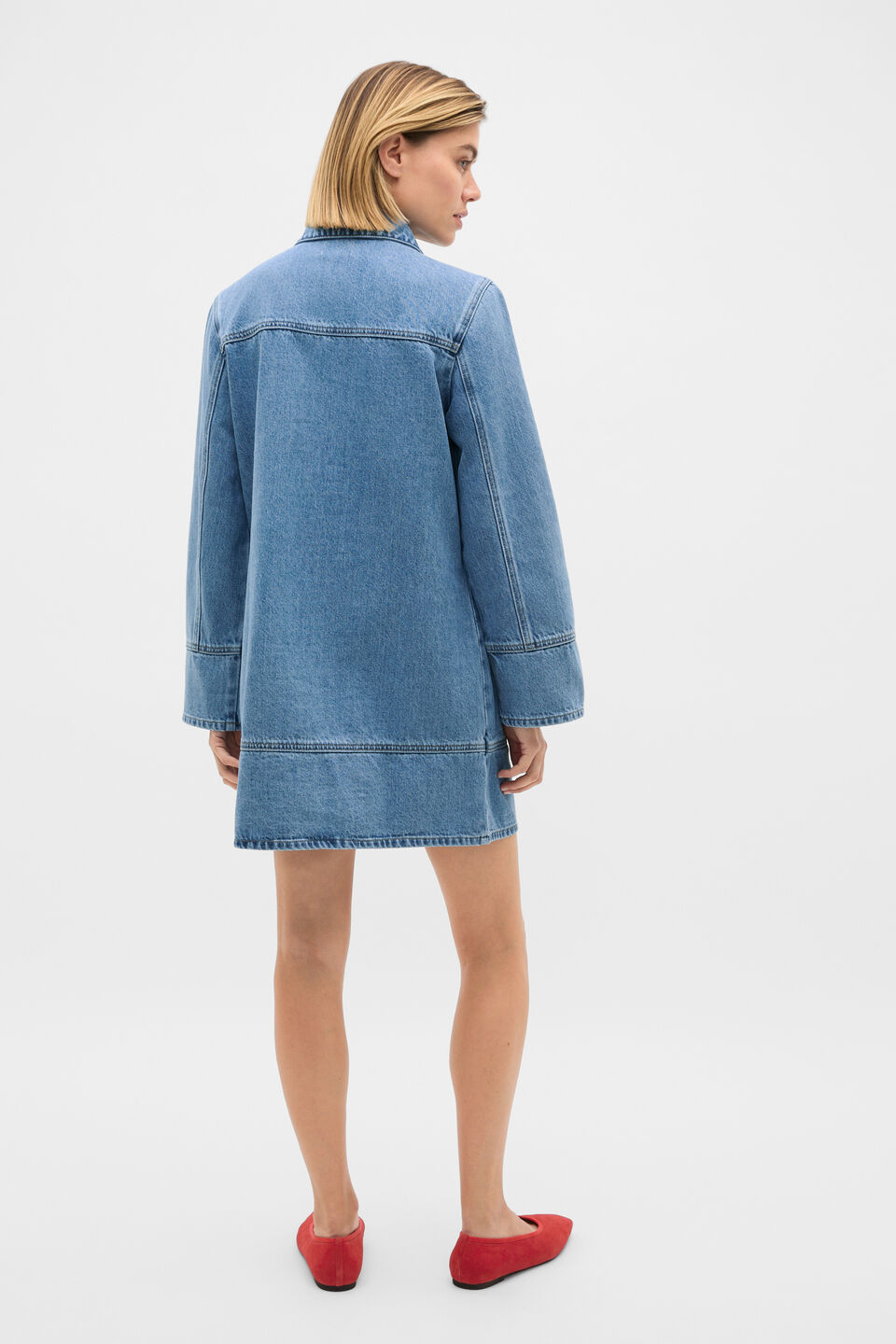 Denim Mini Dress  Mist Blue Wash
