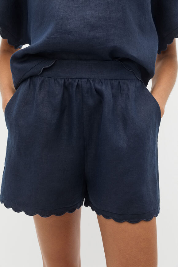 Linen Wave Scallop Short  Twilight Blue  hi-res