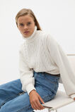 Cable Slouch Roll Neck Knit  Cloud Cream  hi-res