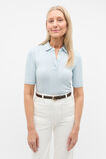 Rib Half Placket Polo Top  Bluebell  hi-res
