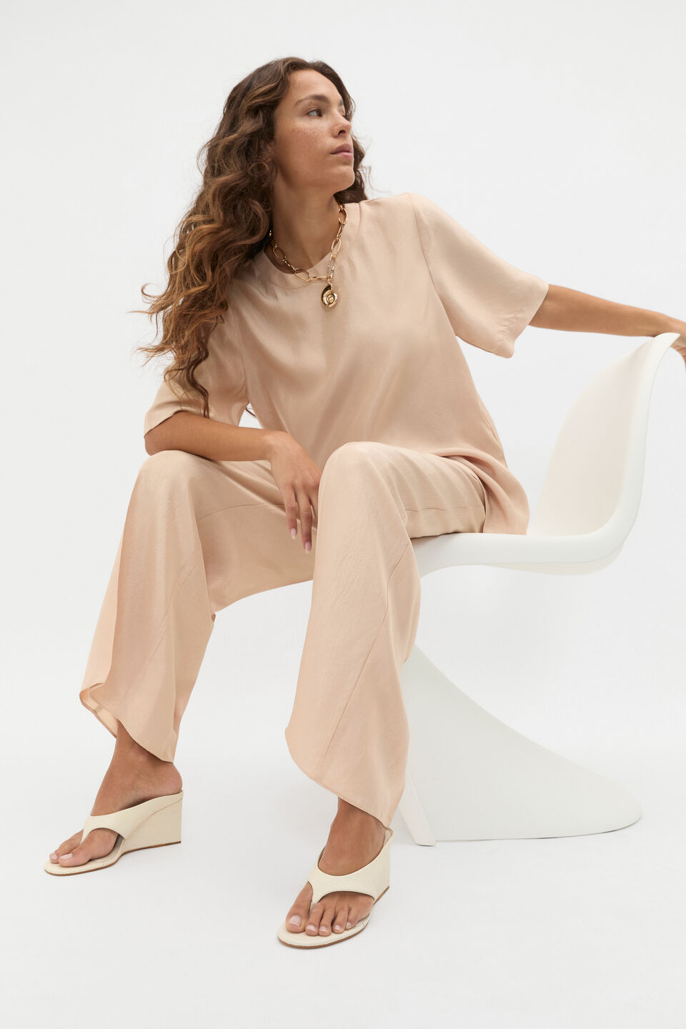 Tove Wedge Heel  Cream