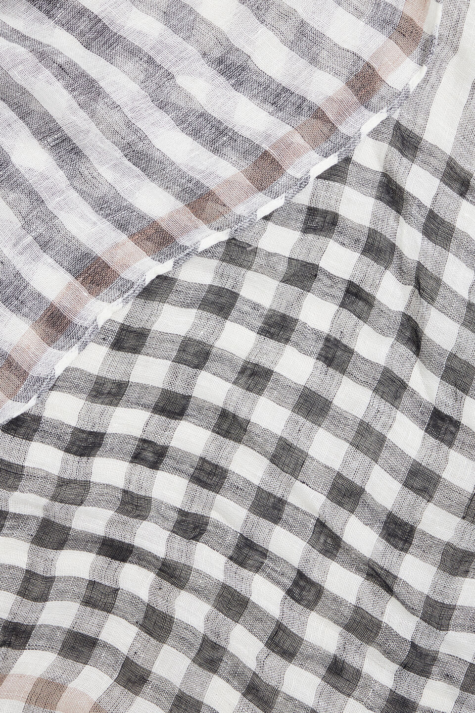 Linen Check Scarf  