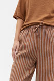 Core Linen Wide Leg Tie Pant  Cinnamon Spice Stripe  hi-res