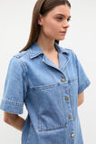 Denim Button Through Mini Dress  Mist Blue Wash  hi-res