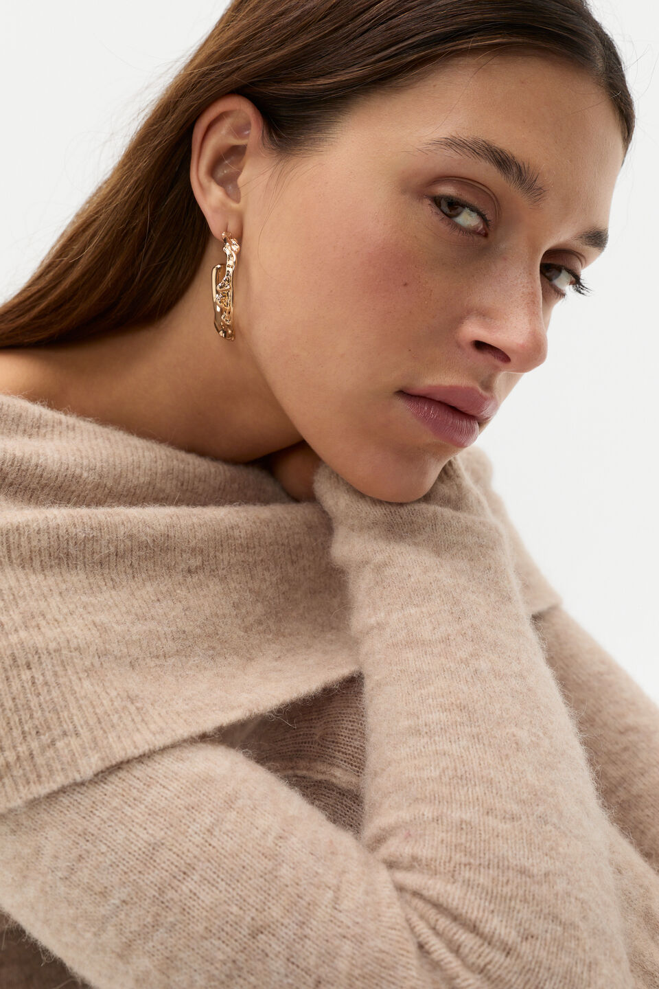 Large Molten Hoop  Gold