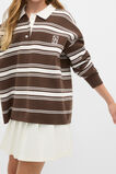 Polo Collar Knit Sweater  Chocolate  hi-res
