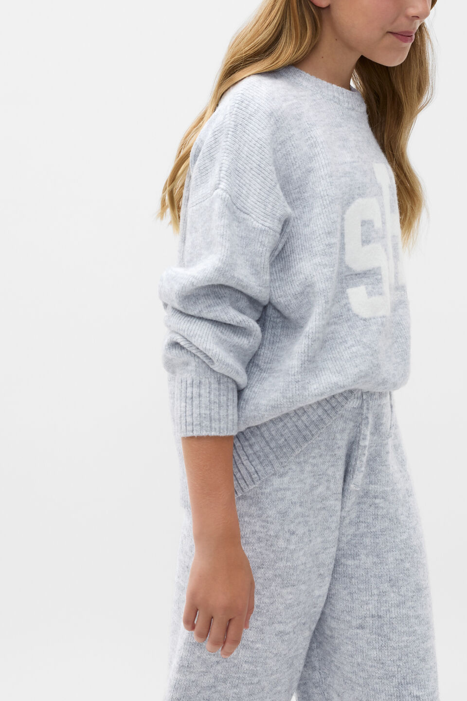 Logo Knit Sweater  Cloud Grey Marle