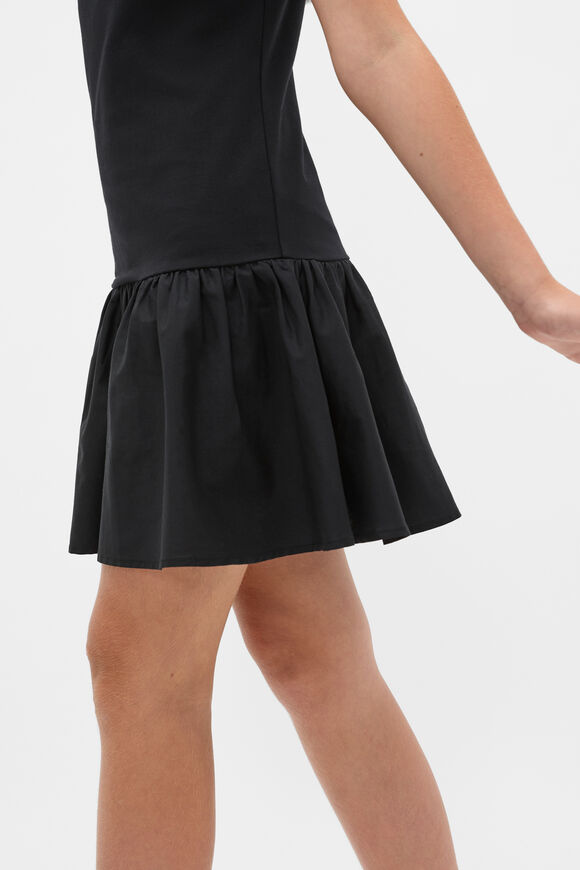 Spliced Boat Neck Dress  Black  hi-res
