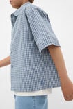 Oversized Cropped Shirt  Ash Blue  hi-res