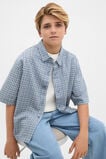 Oversized Cropped Shirt  Ash Blue  hi-res