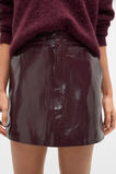 Patent Leather Mini Skirt  Plum Red  hi-res