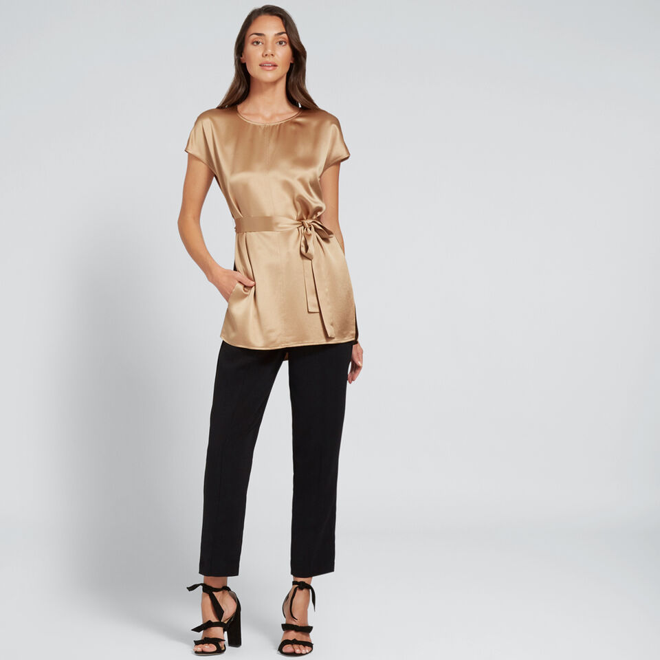 Short Sleeve Satin Blouse  