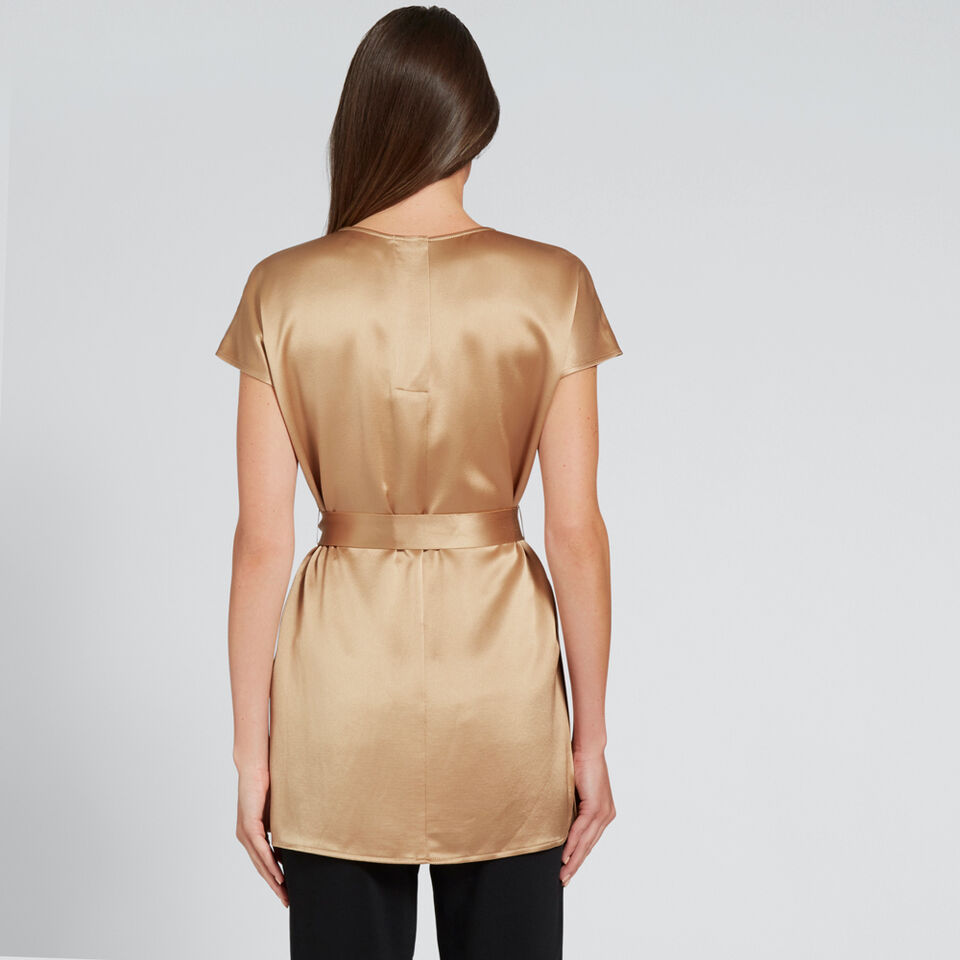 Short Sleeve Satin Blouse  