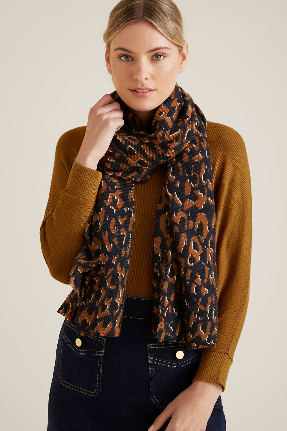 Pleated Ocelot Scarf  