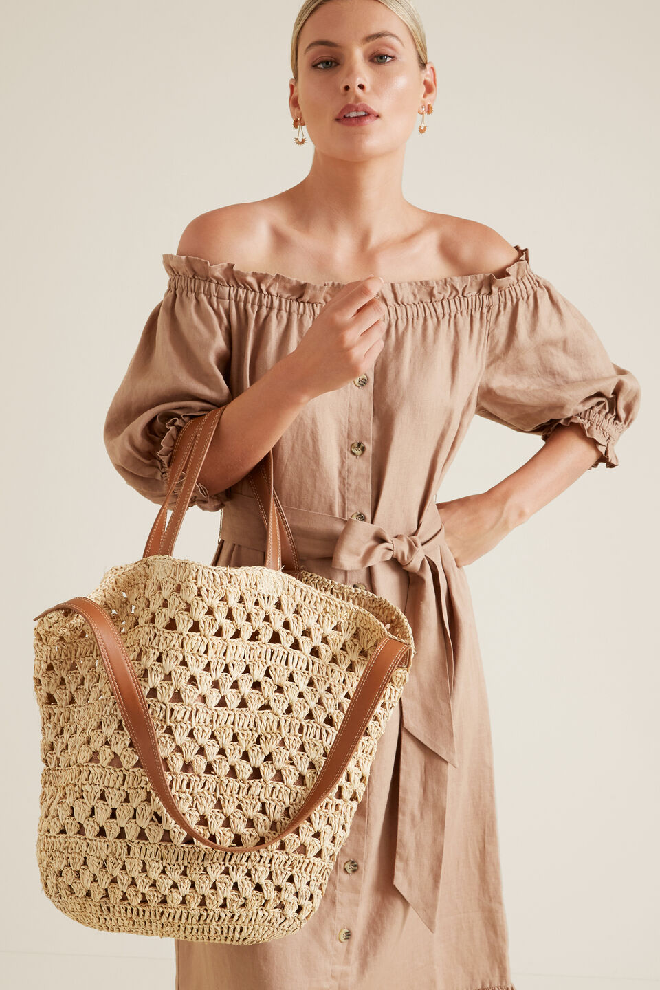 Crotchet Raffia Tote  