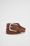 Braided Leather Belt  Tan  hi-res