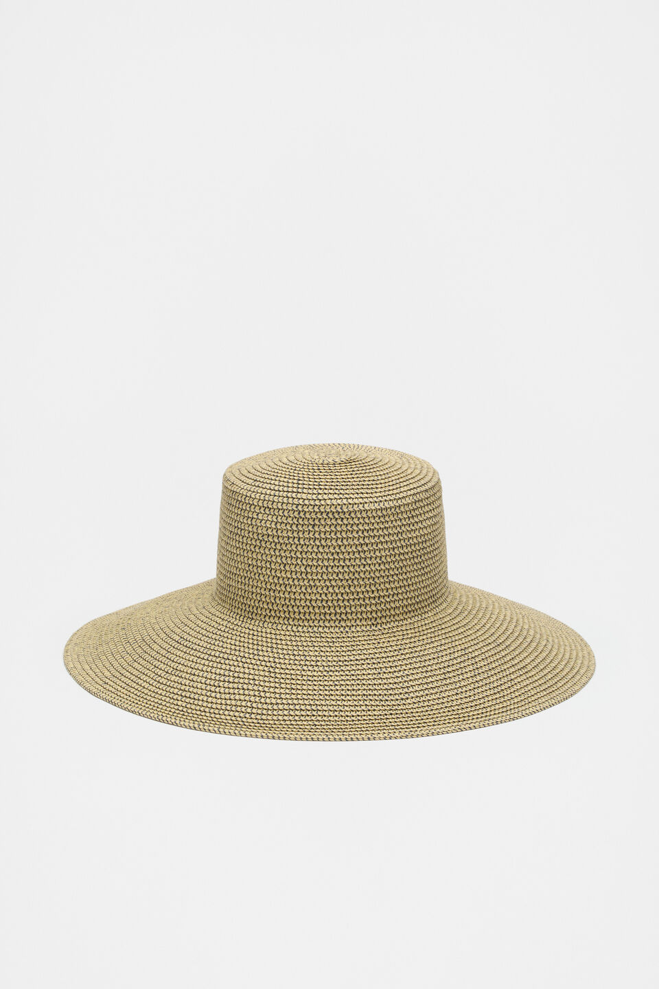 Two Tone Wide Brim Hat  Natural
