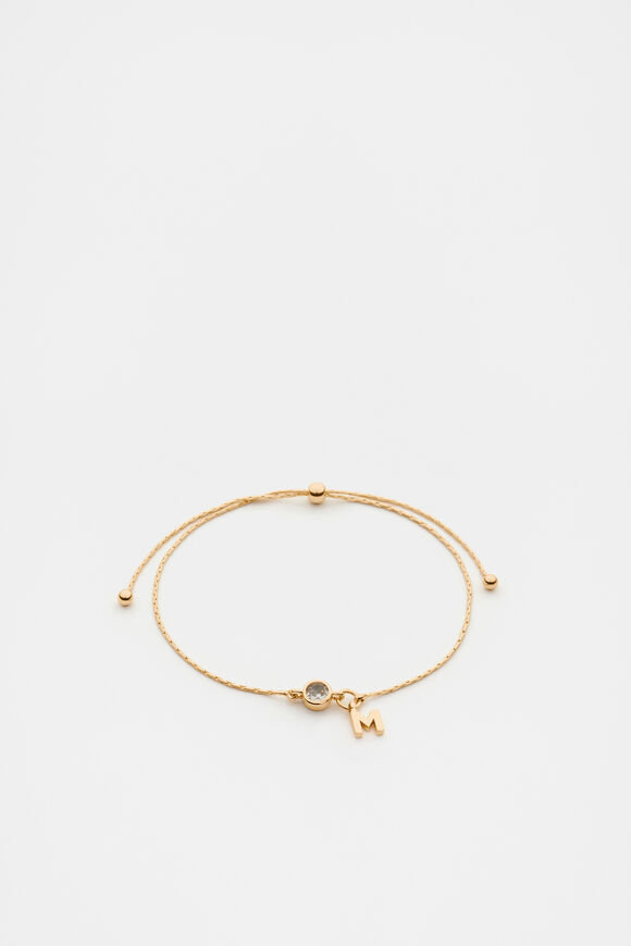 Stone Drop Initial Bracelet  M  hi-res