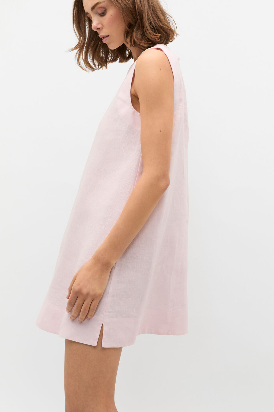 Linen A Line Mini Dress  Primrose