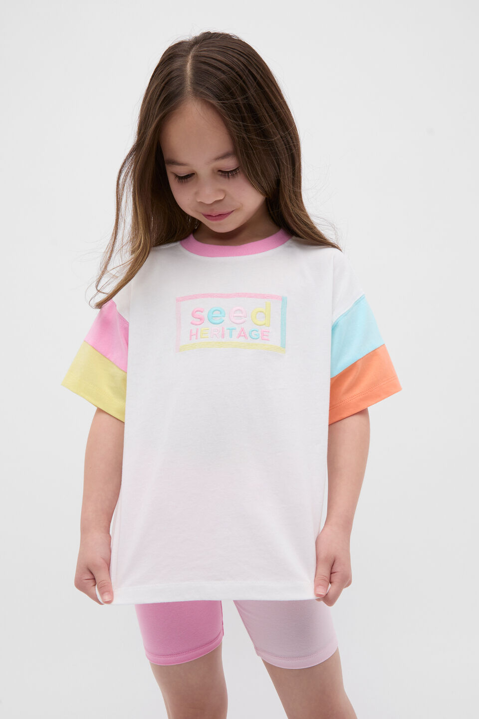 Logo Panelled Tee  Canvas