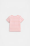 Stripe Logo Rib Tee  Candy Pink Multi  hi-res