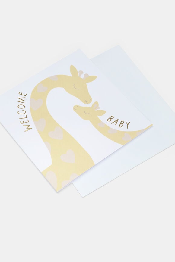 Welcome Baby Giraffe Card  Multi  hi-res