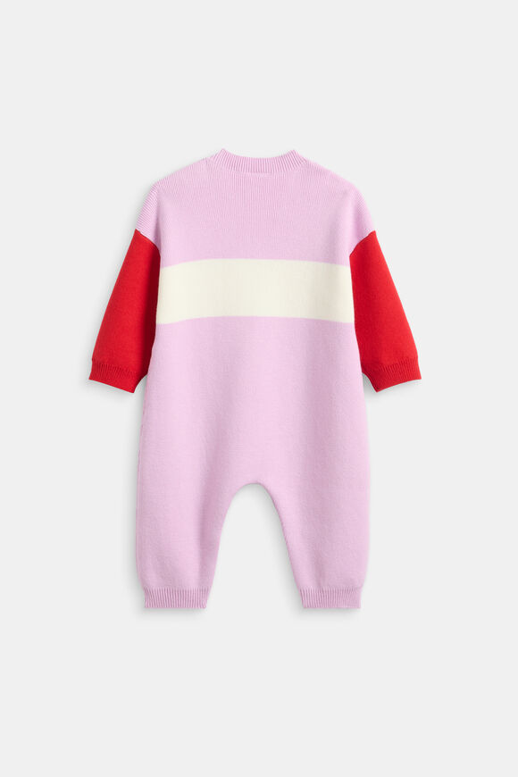 Colourblock Logo Knit Romper  Classic Cream  hi-res