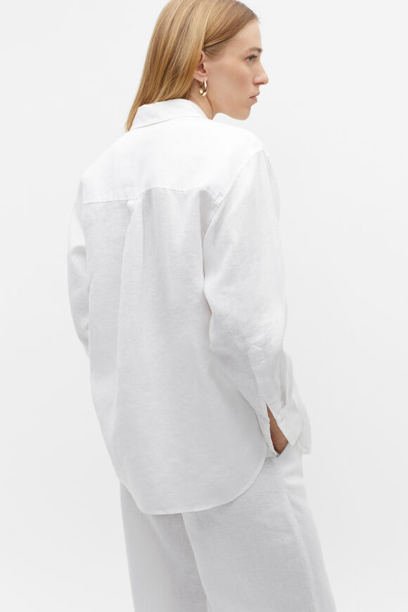Core Linen Boyfriend Shirt  Whisper White  hi-res
