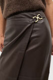 Leather Wrap Front Skirt  Dark Espresso  hi-res
