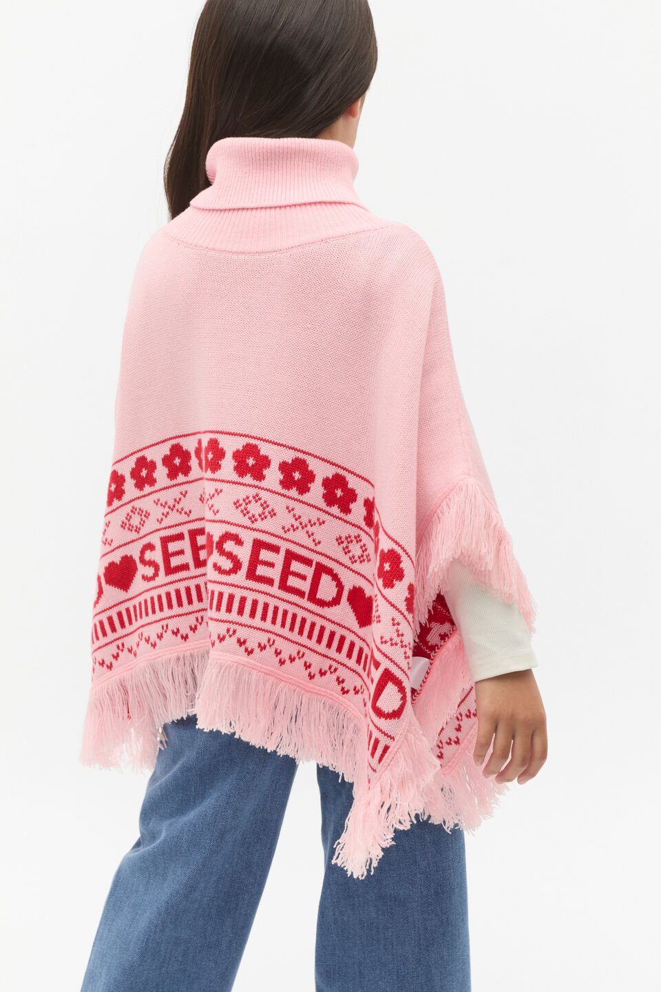 Fairisle Poncho  Rose Petal