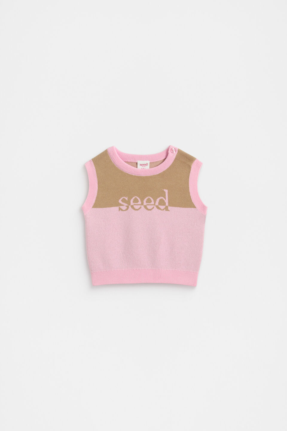 Logo Knit Vest  Petal Pink