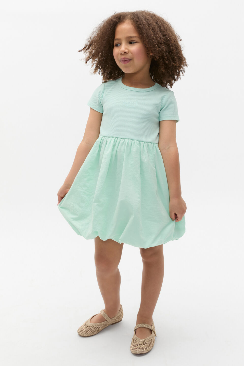 Spliced Logo Dress  Soft Mint