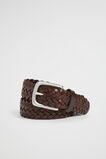 Braided Leather Belt  Chocolate  hi-res