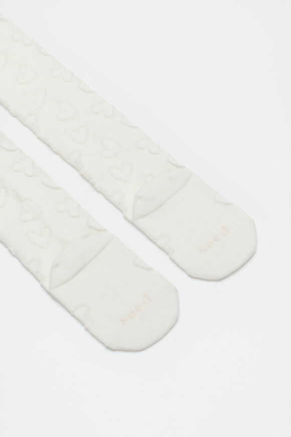Heart Jacquard Tights  Vanilla  hi-res