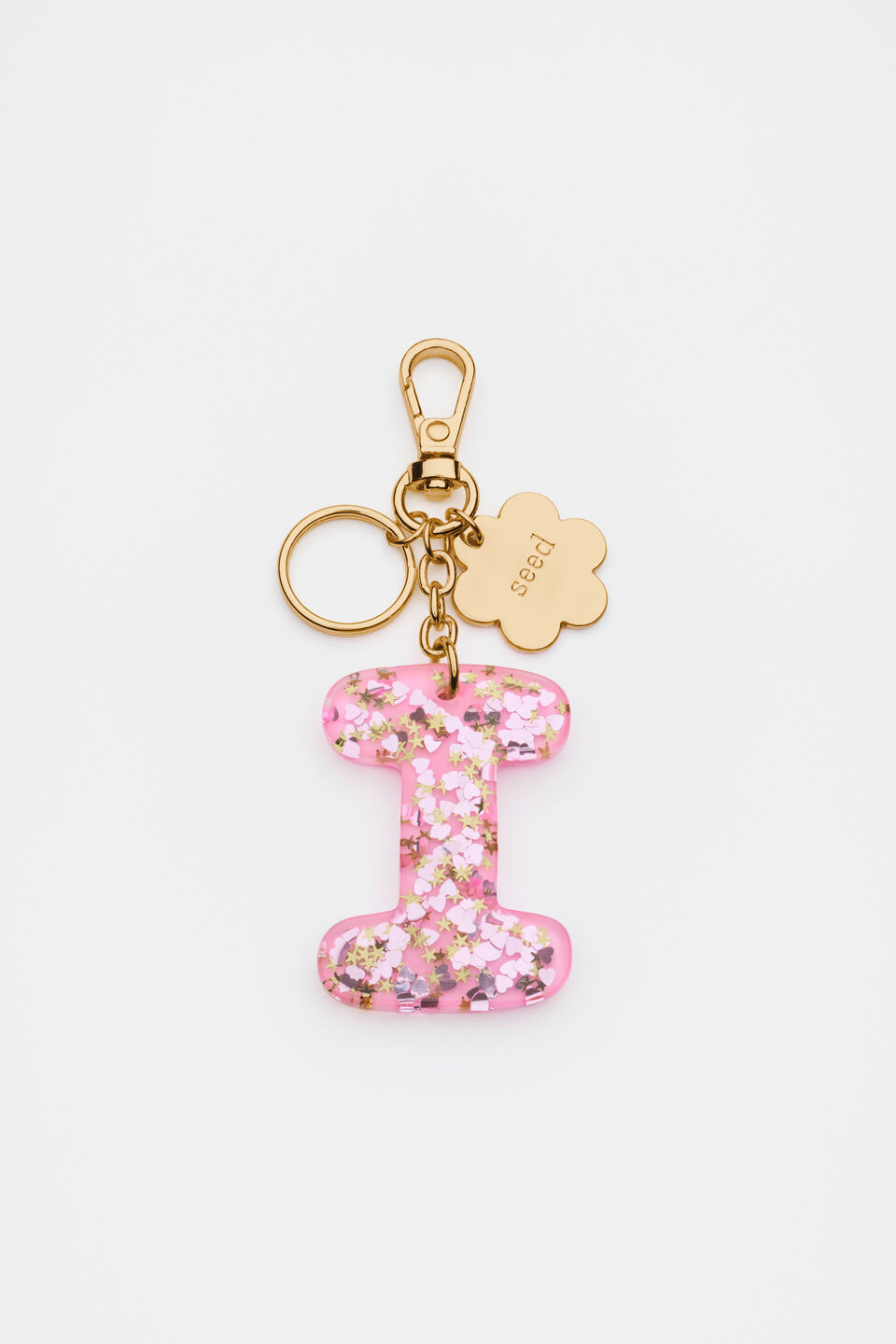 Glitter Initial Bag Charm  I