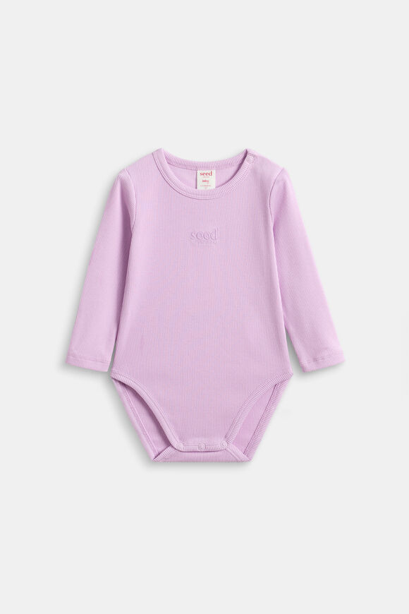 Core Logo Rib Bodysuit  Orchid  hi-res