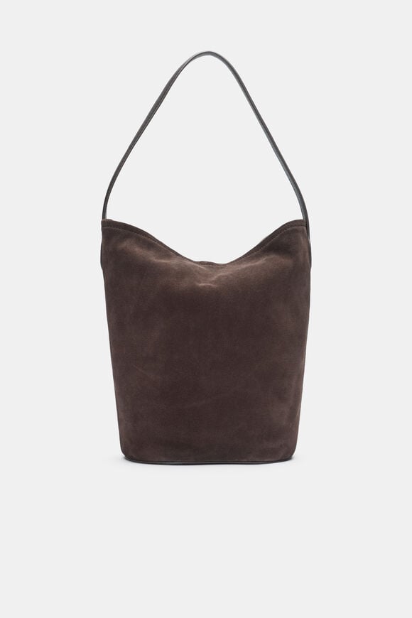 Spliced Leather Tote  Chocolate  hi-res