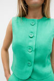 Linen Button Down Shell Top  Deep Emerald  hi-res