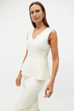 Wool Crepe V Neck Top  Cloud Cream  hi-res