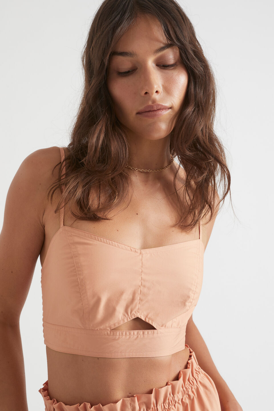 Poplin Bralette  Peach Bloom