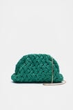 Straw Woven Clutch  Deep Emerald  hi-res